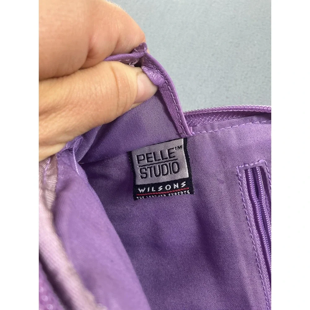 Pelle Studio Backpack Womens Small Purple Leather Adjustable Strap Zipper Casual